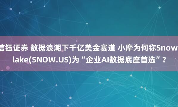 信钰证券 数据浪潮下千亿美金赛道 小摩为何称Snowflake(SNOW.US)为“企业AI数据底座首选”？